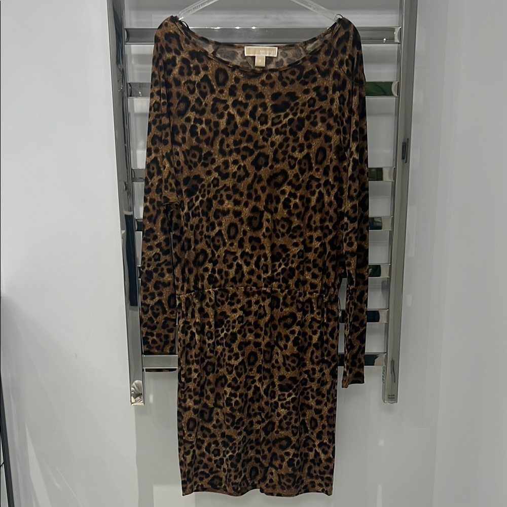 Leopard Print Long Sleeve Dress